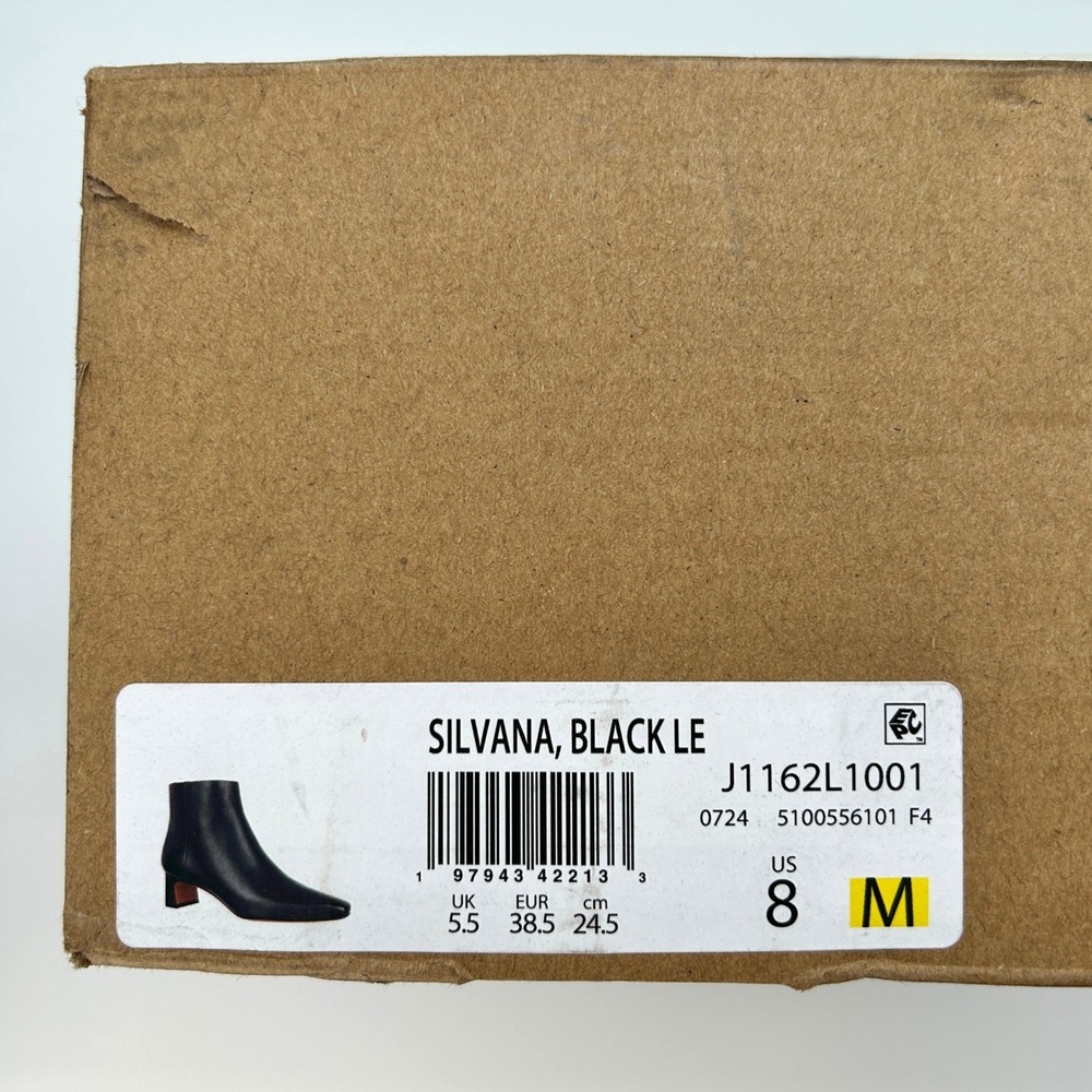 Block Heel Ankle Boots Vince Silvana Bootie Womens Size 8 M Black Leather NEW - Picture 8 of 8
